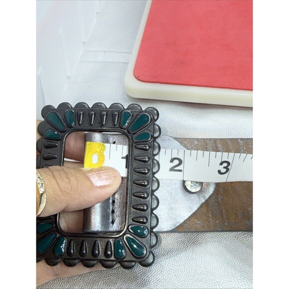 (H) Velez women's brown bohemian leather hippie belt, size S. - Picture 6 of 16